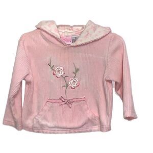Little Legends | Girls Ribbed Pink Hoodie Sweatshirt